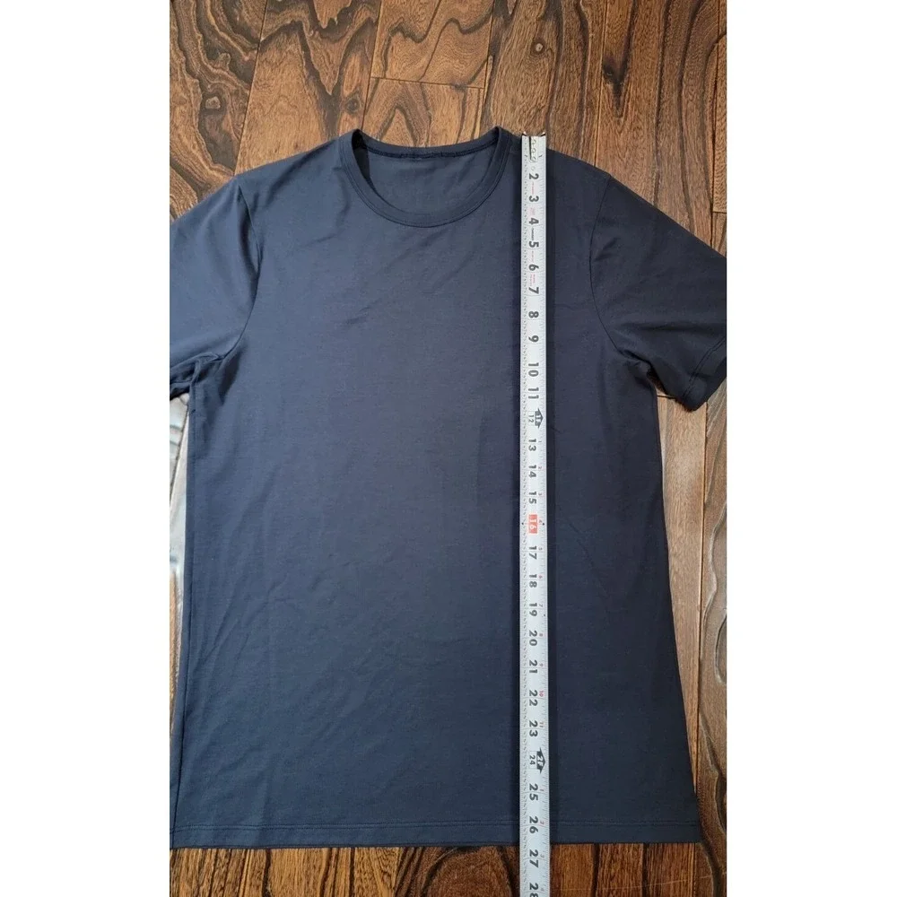 Lululemon Crew Neck Short Sleeve Shirt Mens Size Small Navy Blue Athletic Casual
